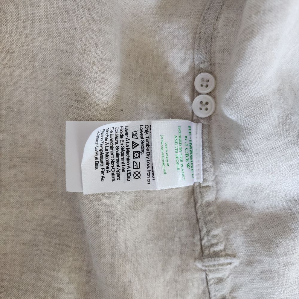 J. Crew Baird McNutt Light Tan Button Down Linen  Shirt - Picture 10 of 11